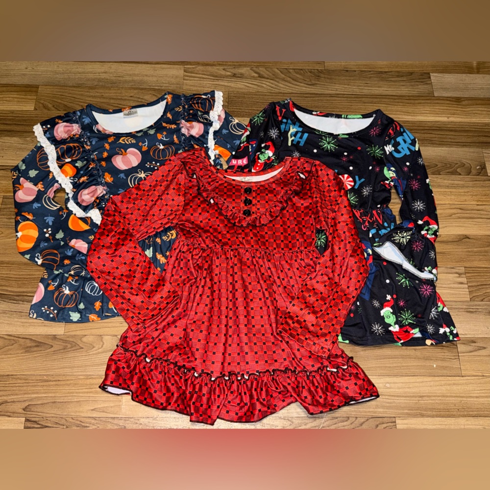 Girls Boutique Holiday Top Lot of 3 Sz 6/7